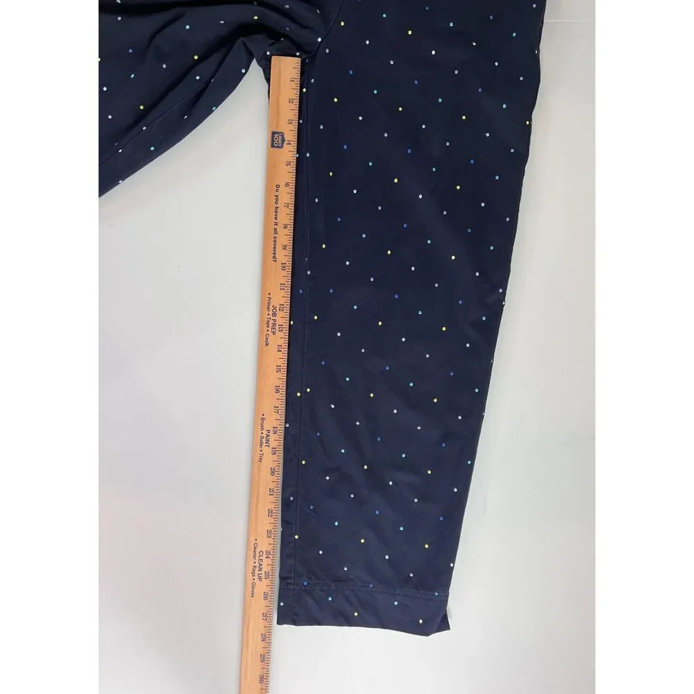 Liz Claiborne Women's Audra Pants Navy Blue Polka Dot Lined Size 12